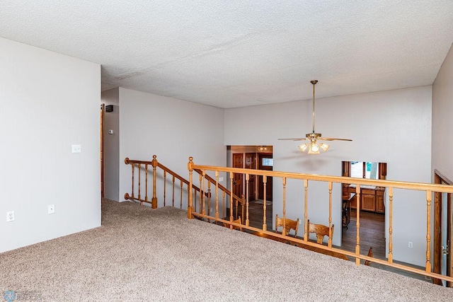 spare room featuring carpet flooring and a textured ceiling