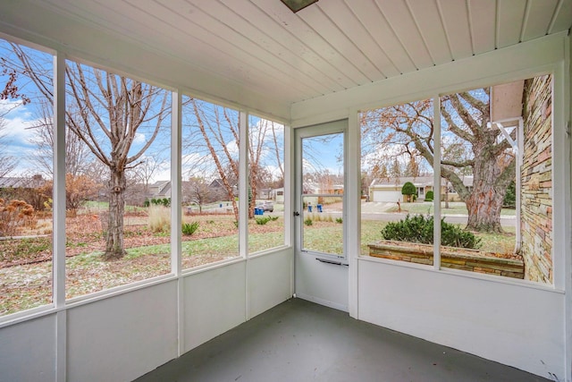 view of unfurnished sunroom