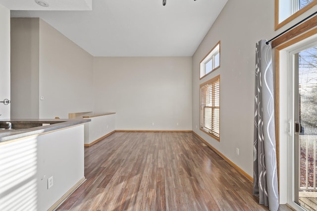 interior space featuring wood-type flooring and a wealth of natural light