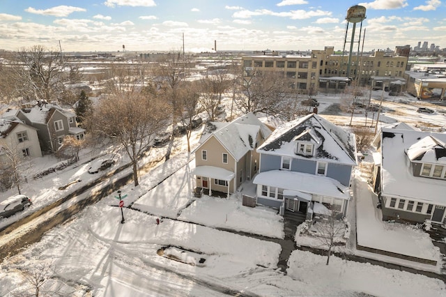 view of snowy aerial view