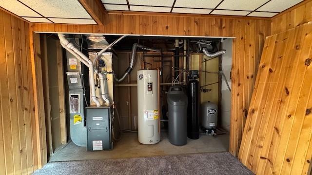 utilities featuring heating unit and water heater