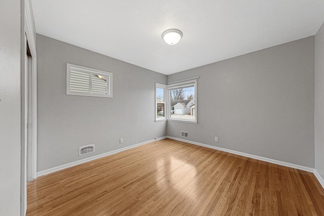 empty room featuring light hardwood / wood-style flooring