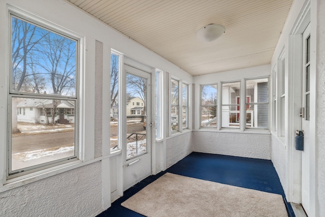 view of unfurnished sunroom