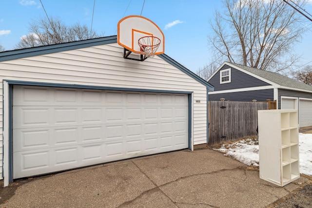 view of garage