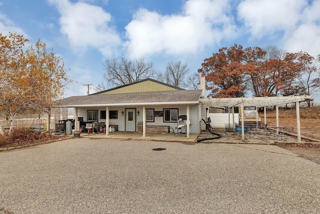 view of front of house featuring a patio