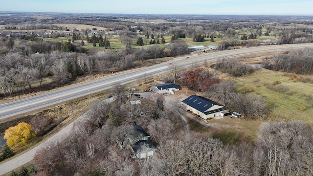 bird's eye view with a rural view