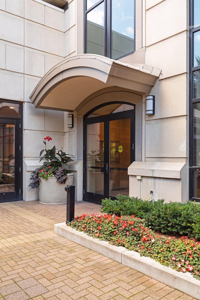 property entrance with french doors