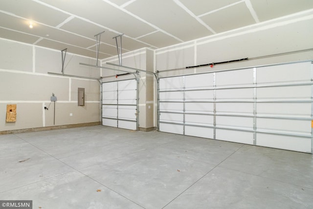 garage with electric panel