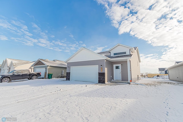 view of front of home with a garage