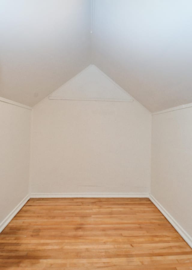 bonus room featuring light hardwood / wood-style floors and lofted ceiling