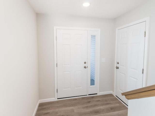 foyer featuring light wood-type flooring