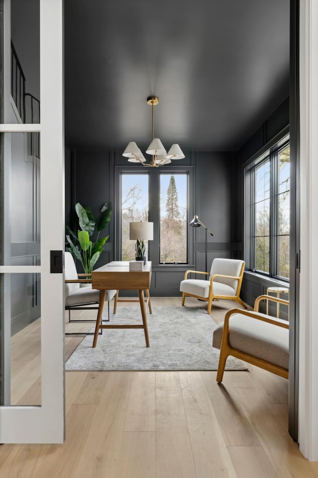 interior space with light wood-type flooring