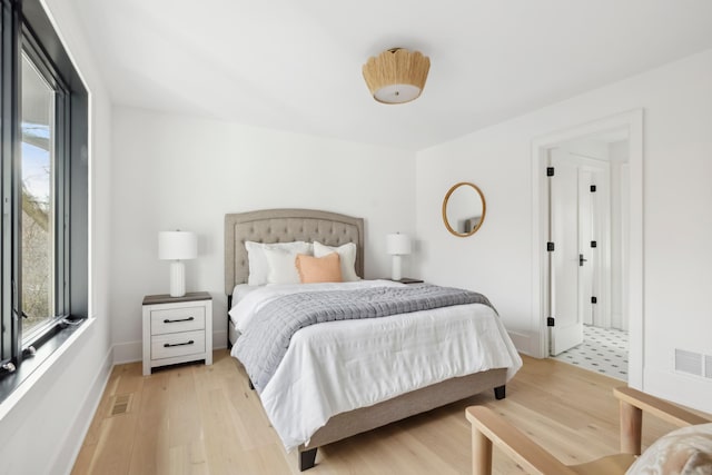 bedroom featuring light hardwood / wood-style flooring