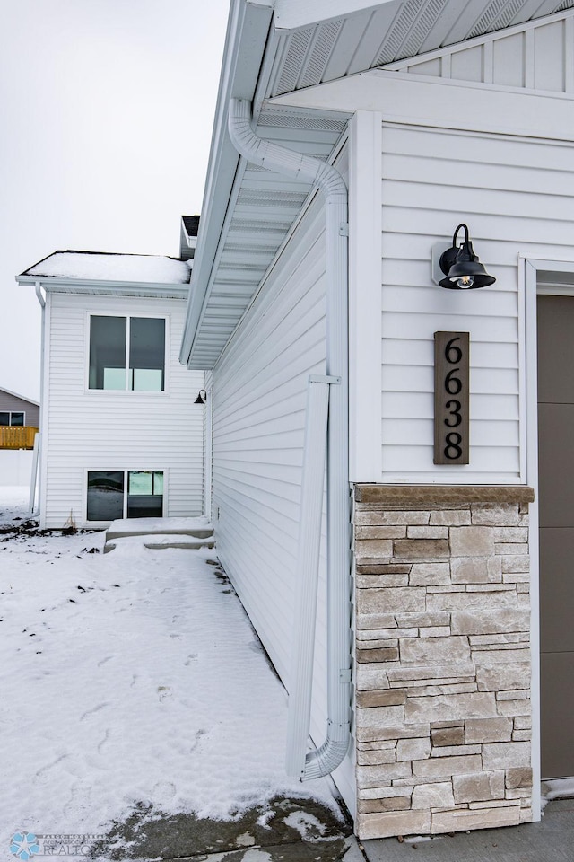 view of snowy exterior