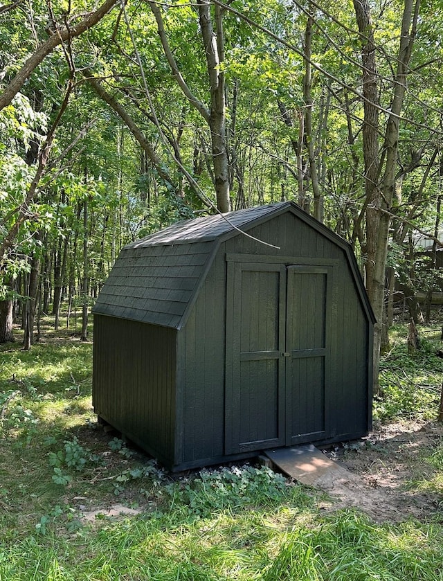 view of shed