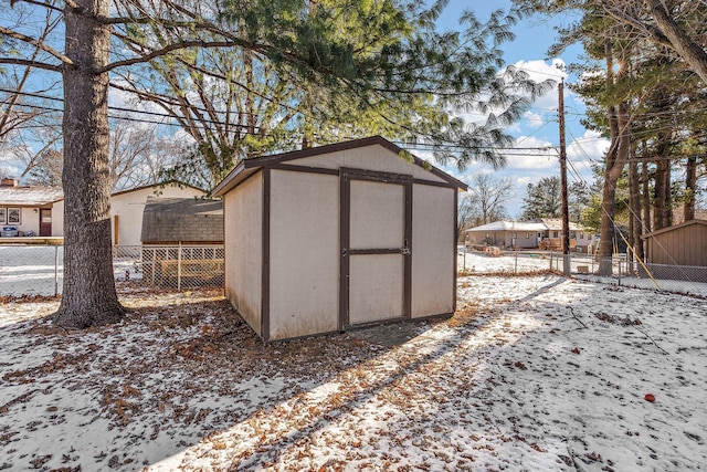 view of snow covered structure