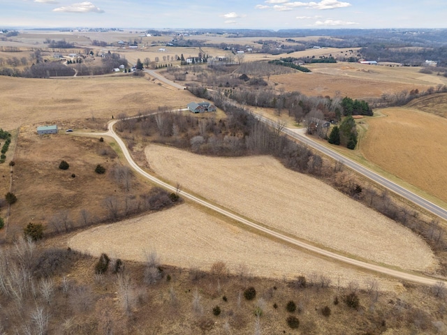 bird's eye view featuring a rural view