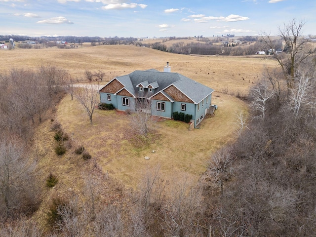 bird's eye view featuring a rural view