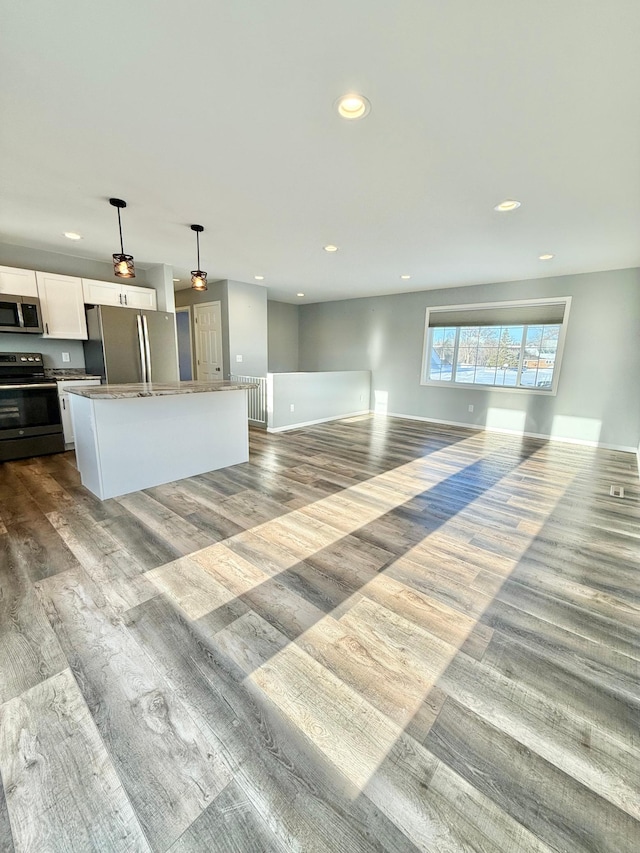 living room with light hardwood / wood-style floors