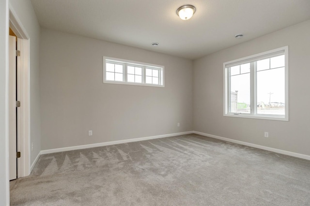 empty room with light carpet and a wealth of natural light