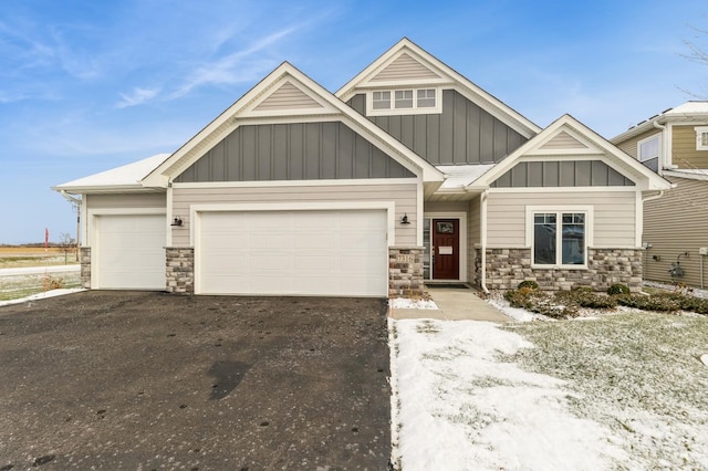 craftsman inspired home with a garage