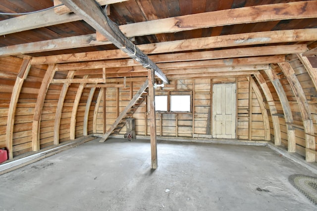 view of unfinished attic