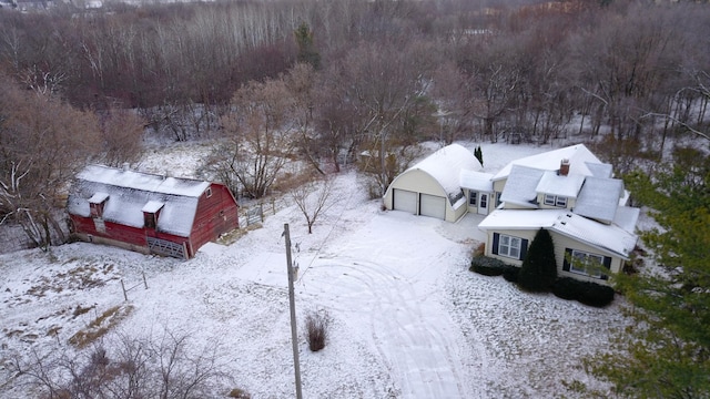 view of snowy aerial view