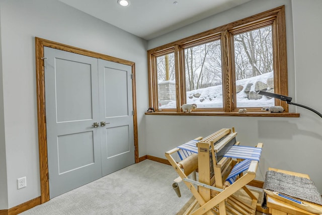5517 Dickson Rd, Minnetonka, MN 55345 - sitting room with baseboards, carpet floors, and recessed lighting