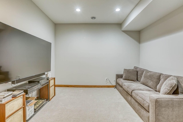 5517 Dickson Rd, Minnetonka, MN 55345 - living room with light colored carpet, recessed lighting, and baseboards