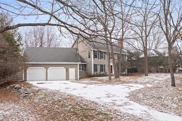 view of front facade with a garage