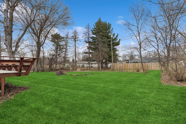 view of yard featuring fence