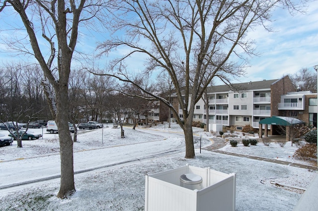 view of snowy yard