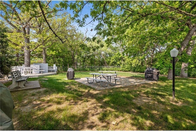 view of yard featuring a deck