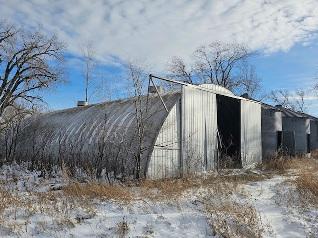 view of snow covered structure