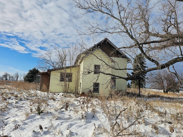 view of snow covered structure