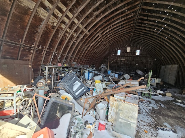 misc room with vaulted ceiling