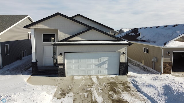 exterior space with a garage