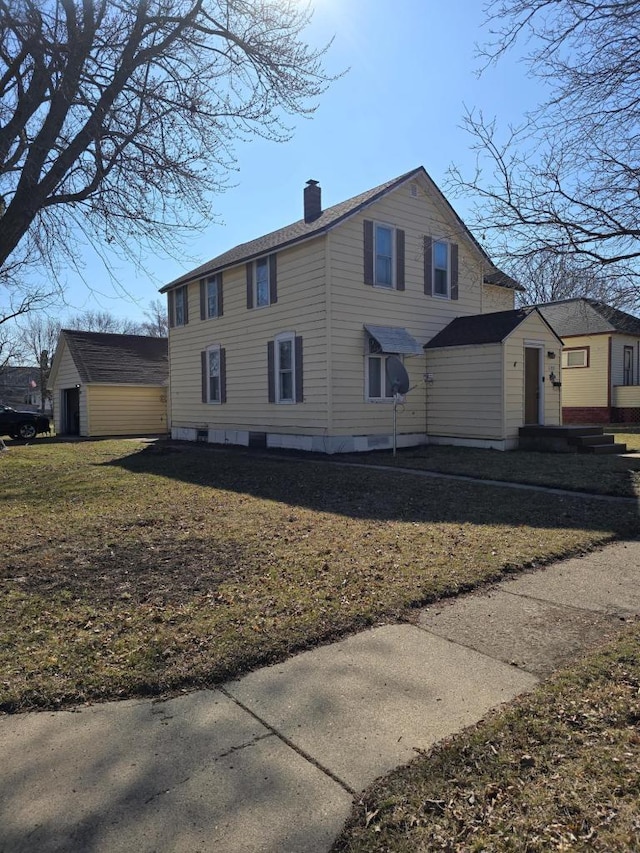 view of home's exterior with a yard