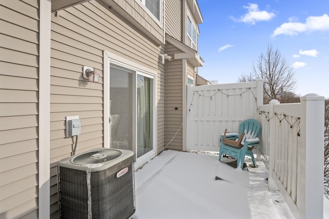 view of patio / terrace with central AC unit