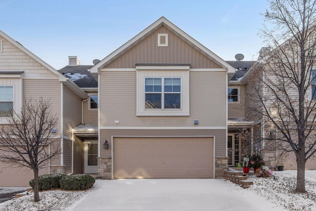 view of front of home featuring a garage