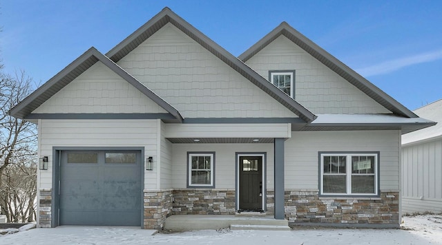 craftsman-style home featuring a garage