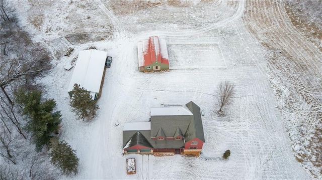 view of snowy aerial view