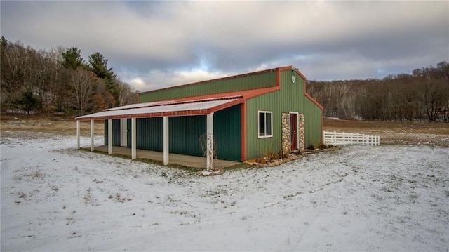 view of snow covered structure