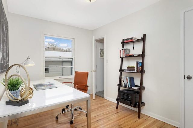 office featuring light hardwood / wood-style flooring