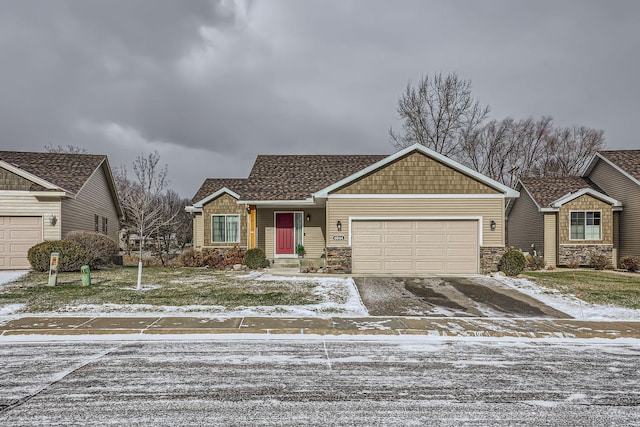 view of front of property featuring a garage