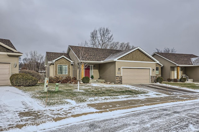 ranch-style home with a garage