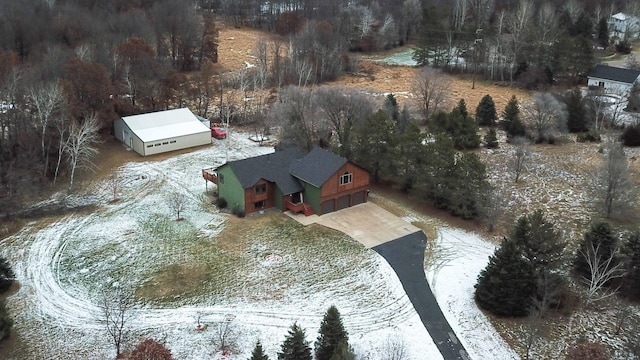 view of snowy aerial view