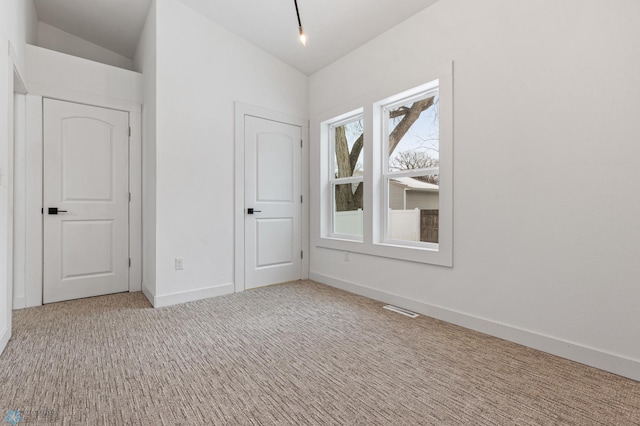 interior space with vaulted ceiling