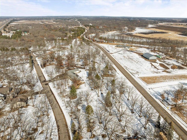 view of snowy aerial view