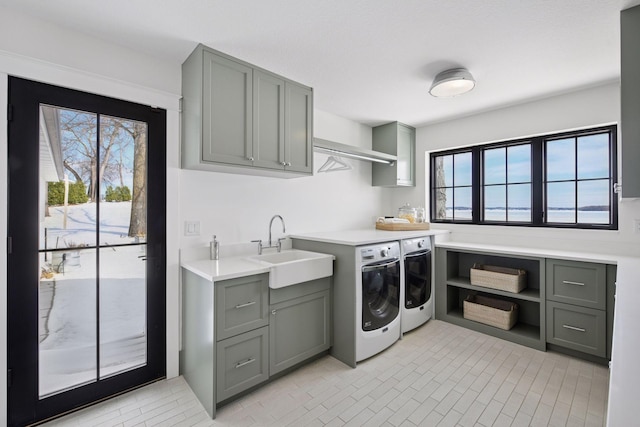2070 Shoreline Dr, Orono, MN 55391 - washroom featuring cabinet space and independent washer and dryer